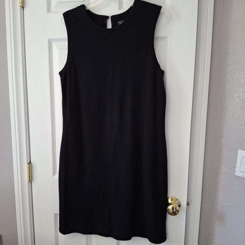 NWT Vintage Chaya Womens Black Fitted A Line Sleeveless Dress Sz L ( M ) Knit